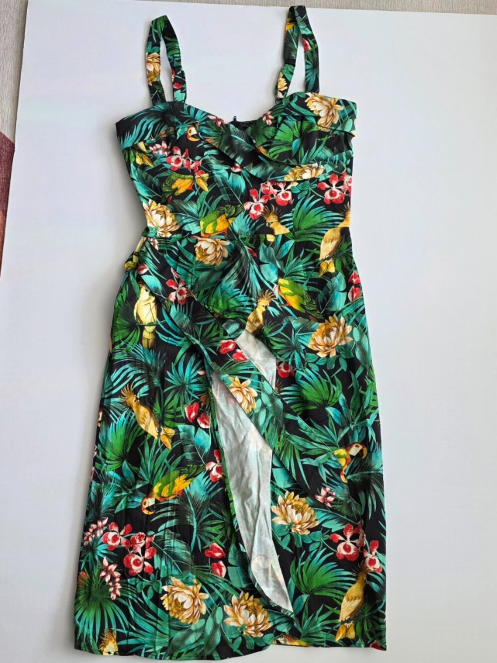 Pinup Couture Eden Dress with Bolero in Parrot Print XL NWT - Picture 4 of 6